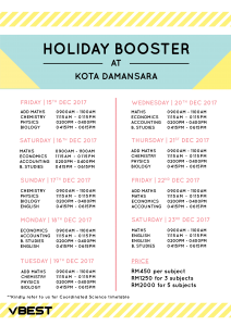 holiday booster timetable kd 01 VBest Year 1 to Year 12 Tuition Centre