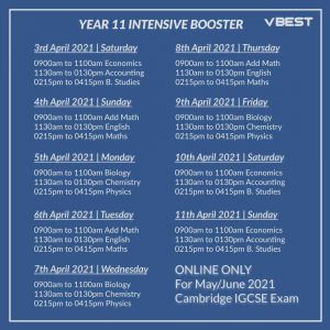 Y11-2021-Booster-Class-Website-2 VBest Year 1 to Year 12 Tuition Centre