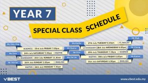 Year 7 Special Class Schedule VBest Year 1 to Year 12 Tuition Centre