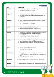 IGCSE Biology 1 VBest Tuition Centre