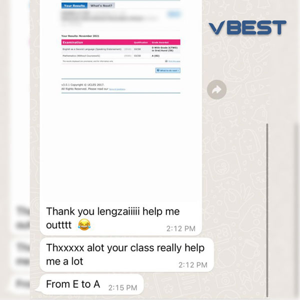 VBest Student Results