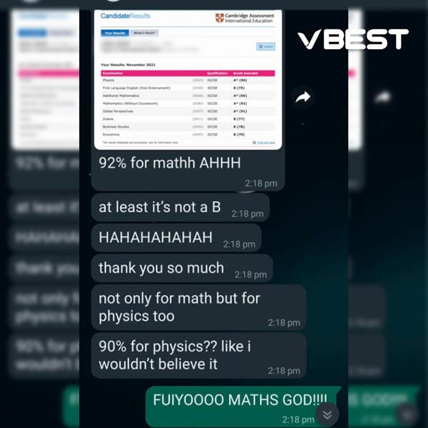 VBest Student Results