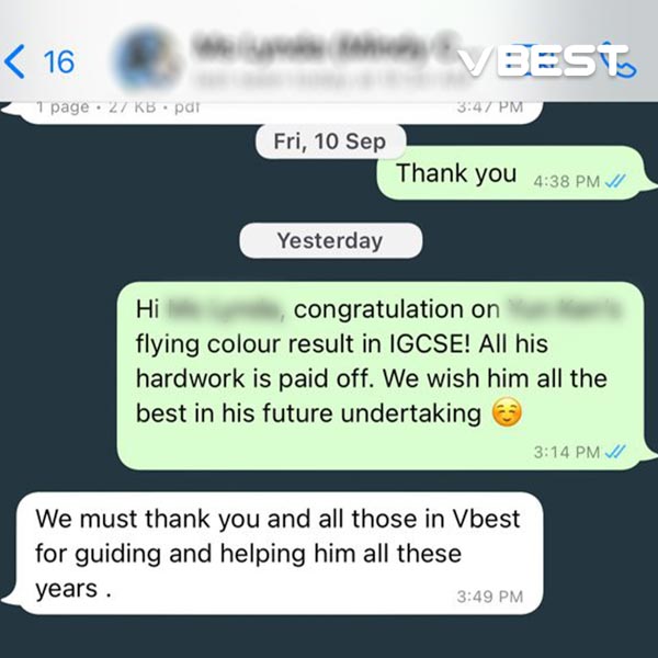 VBest Student Results