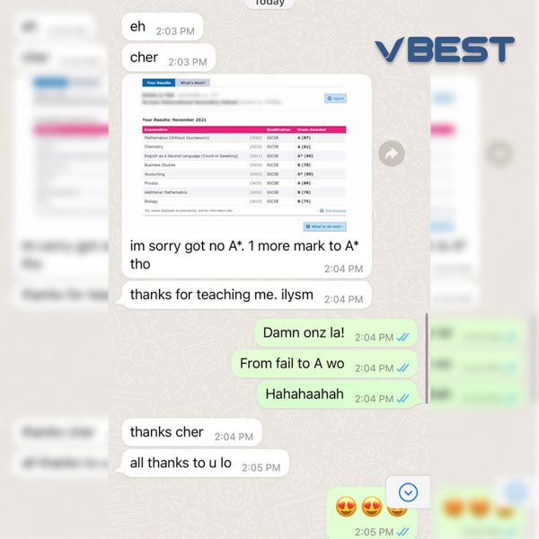 VBest Student Results