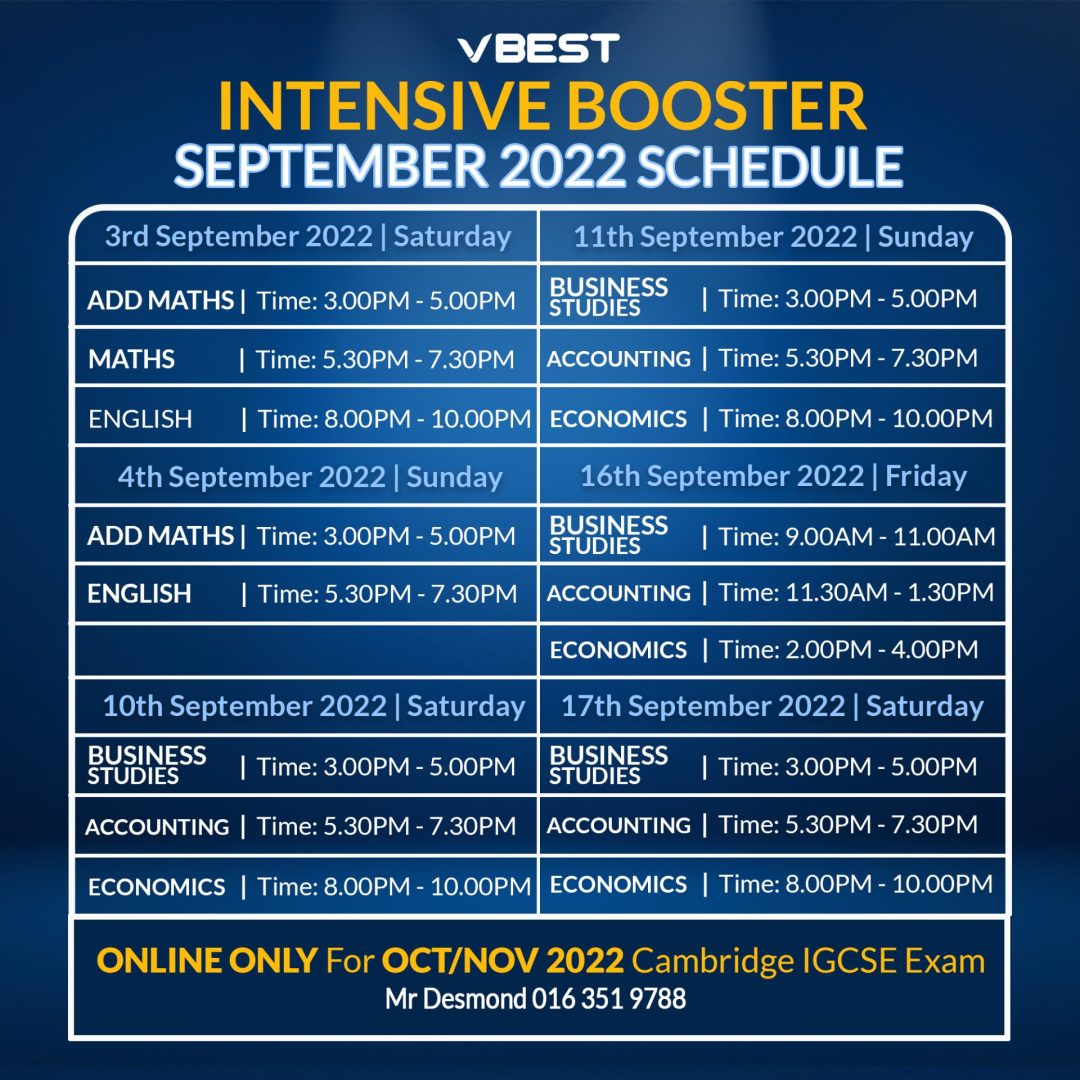 intensive booster August 2022