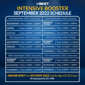 intensive booster August 2022 VBest Year 1 to Year 13 Tuition Centre