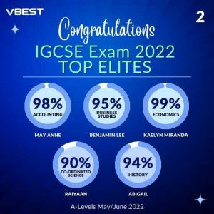 IGCSE top achiever 2022 VBest Year 1 to Year 13 Tuition Centre