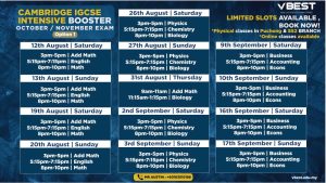 intensive booster aug 2023 VBest Year 1 to Year 13 Tuition Centre