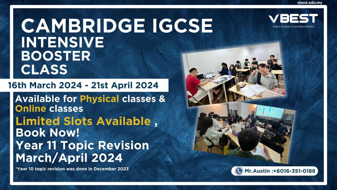 igcse intensive course,igcse,holiday booster,intensive course,holiday course,intensive booster,igcse courses online,igcse booster malaysia,igcse course malaysia 🏆 Booster - Year 11 IGCSE Intensive Course Mar/Apr 2024 VBest Year 1 to Year 13 Tuition Centre