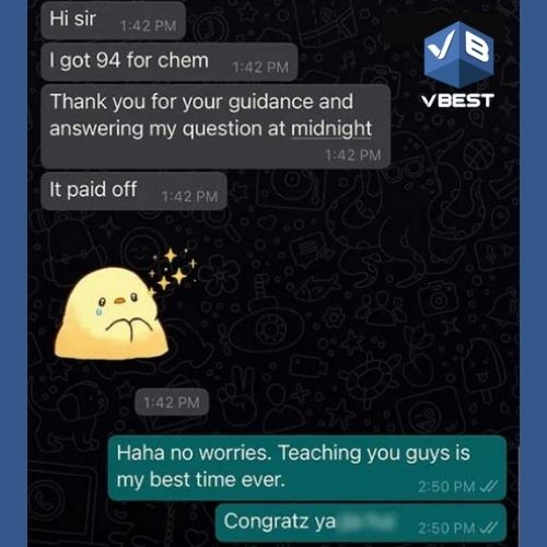 chem teacher & student